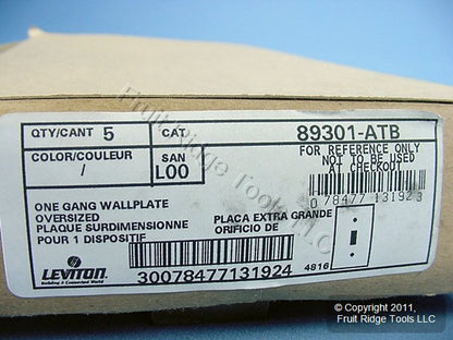 Leviton 89301-ATB Antique Brass 1-Gang Toggle Metal Oversize Wallplate Cover 5pc
