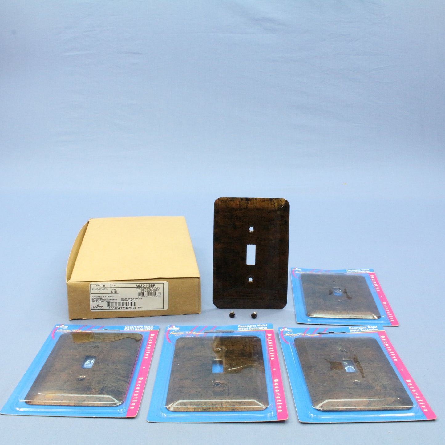Leviton 89301-BBR Antique Bronze 1-Gang Switch Cover Toggle Metal Wallplate 5pcs