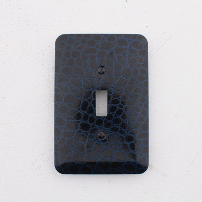Leviton 89301-BLL Navy Leather 1-Gang Toggle Switch Metal Oversize Wallplate