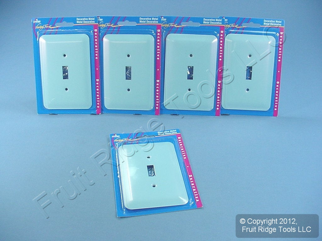 Leviton 89301-BLU Blue Iridescent 1-Gang Toggle Metal Oversize Wallplates 5pcs