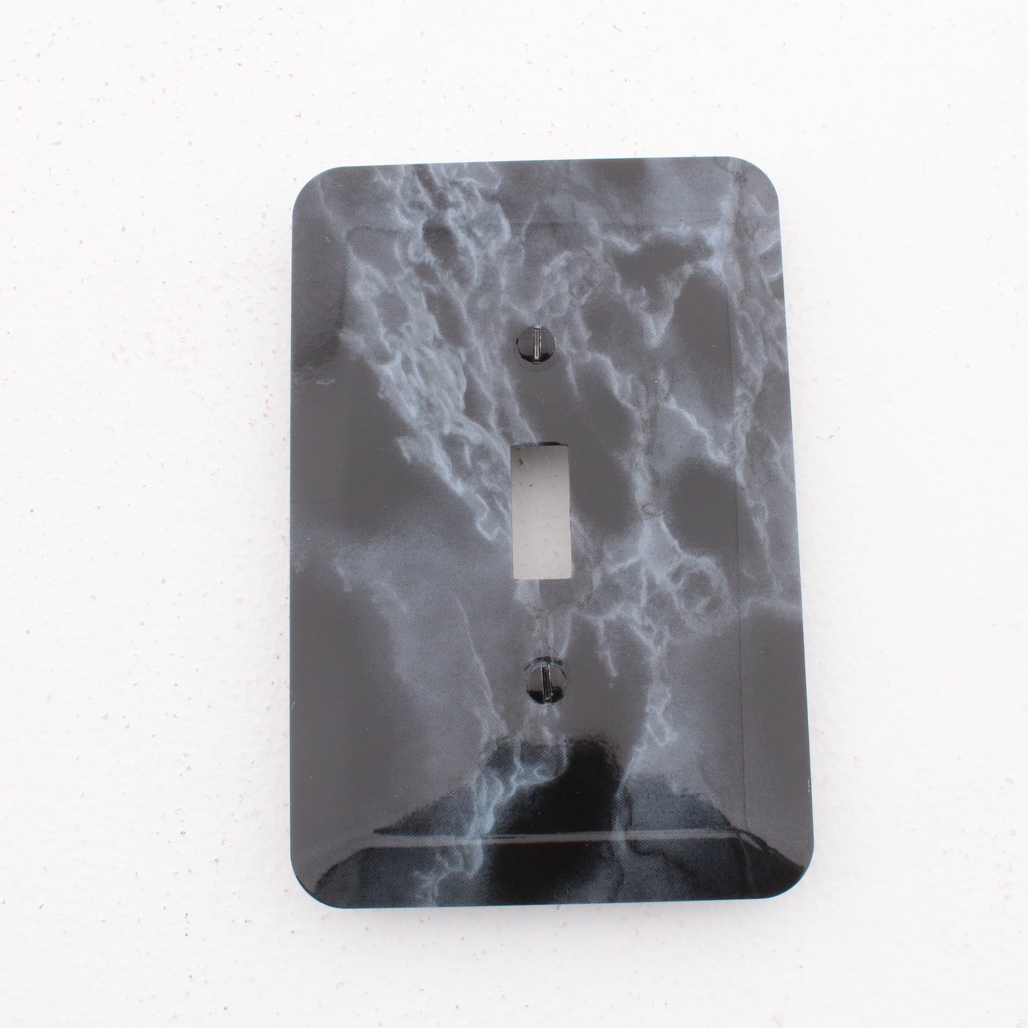Leviton 89301-BML Black Marble Metal 1-Gang Toggle Switch Wallplate Oversize