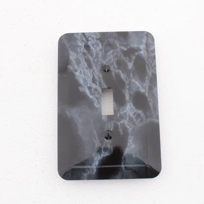 Leviton 89301-BML Black Marble Metal 1-Gang Toggle Switch Wallplate Oversize