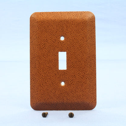 5 Leviton Brown Leather Print Switch Covers Oversize Toggle Wallplates 89301-BRL