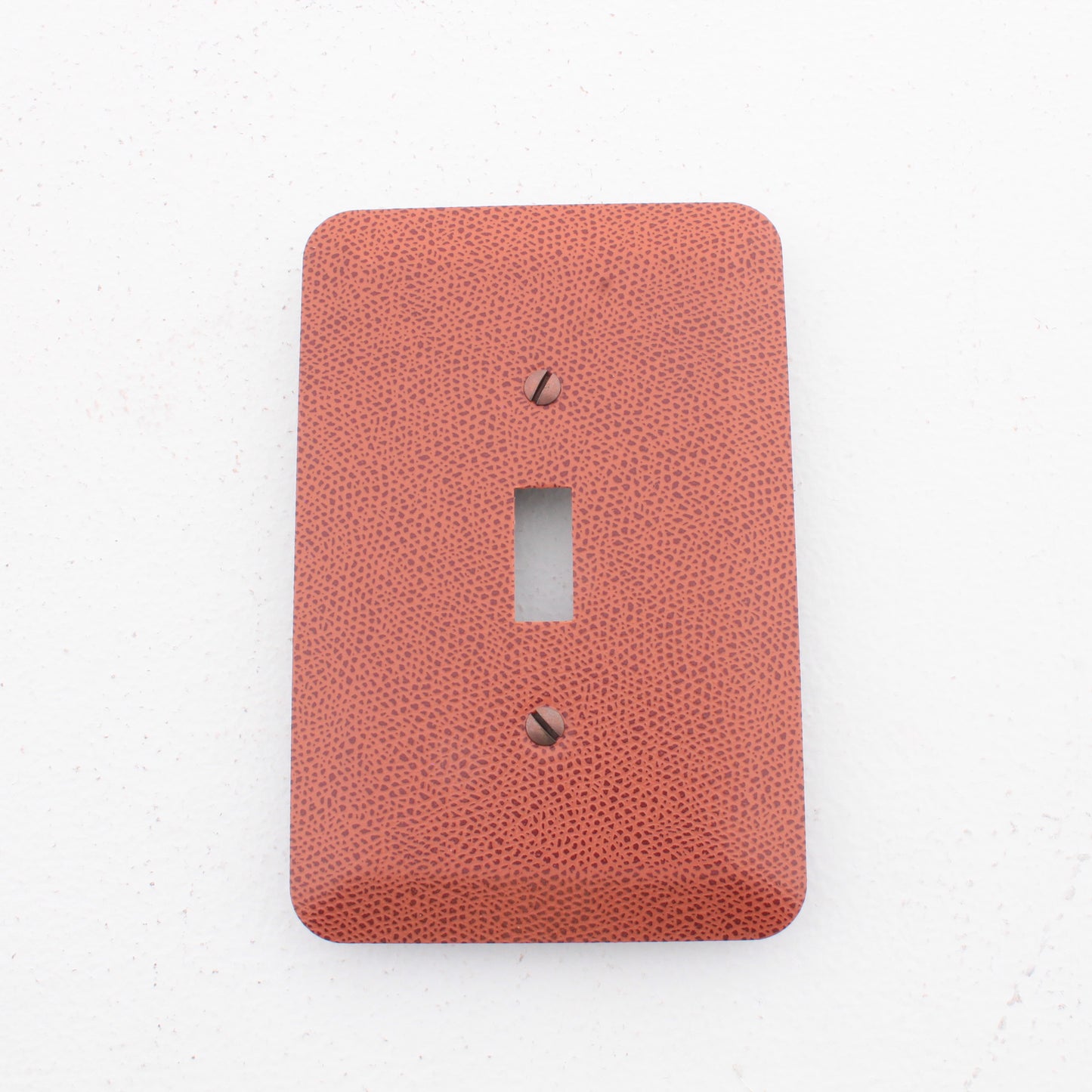 Leviton 89301-BRL Tan Leather 1-Gang Toggle Switch Metal Oversize Wallplate