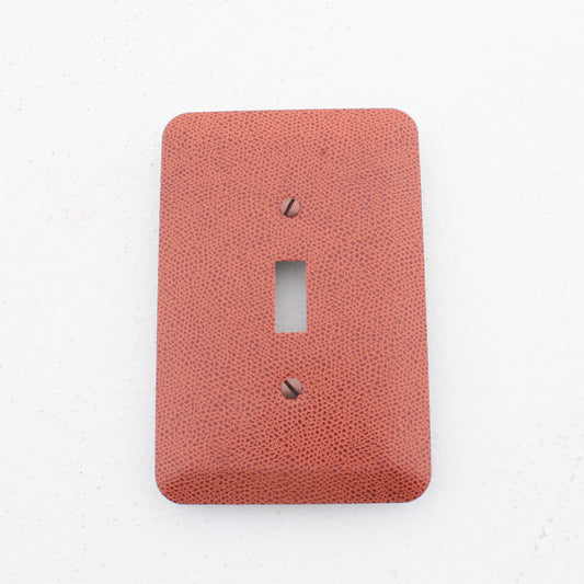 Leviton 89301-BRL Tan Leather 1-Gang Toggle Switch Metal Oversize Wallplate