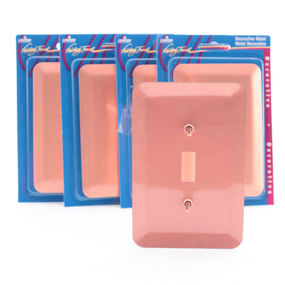 Leviton 89301-COP Copper Metal 1-Gang Oversize Toggle Switch Wallplates 5-pack