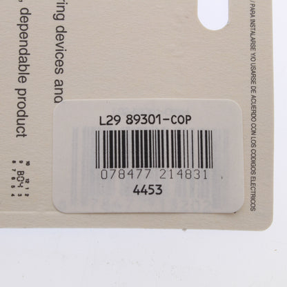 Leviton 89301-COP Copper Oversize 1-Gang Toggle Switch Wallplate Jumbo Cover