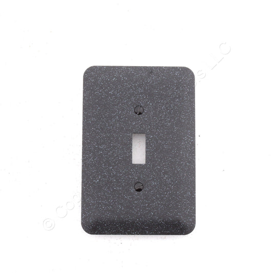 Leviton 89301-GBL Black Granite 1-Gang Toggle Metal Oversize Wallplate Cover 5pc
