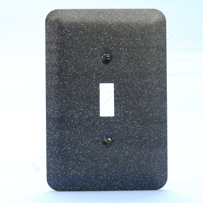 Leviton 89301-GBL Black Granite Metal 1-Gang Toggle Wallplate Oversize Cover