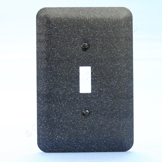 Leviton 89301-GBL Black Granite Metal 1-Gang Toggle Wallplate Oversize Cover