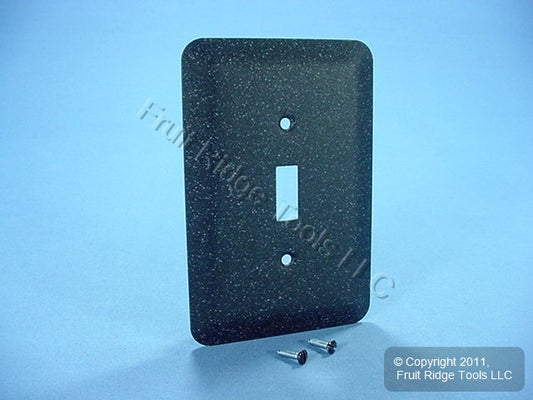 Leviton 89301-GBL Black Granite Metal 1-Gang Toggle Wallplate Oversize Cover