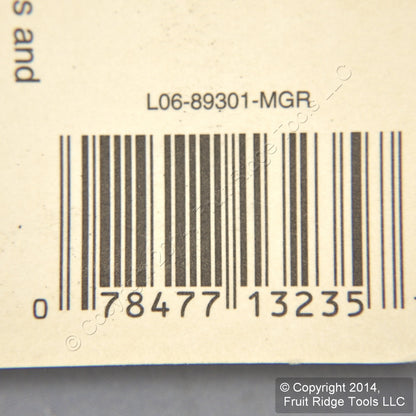 Leviton 89301-MGR Metallic Green 1-Gang Oversize Toggle Switch Wallplates 50pcs