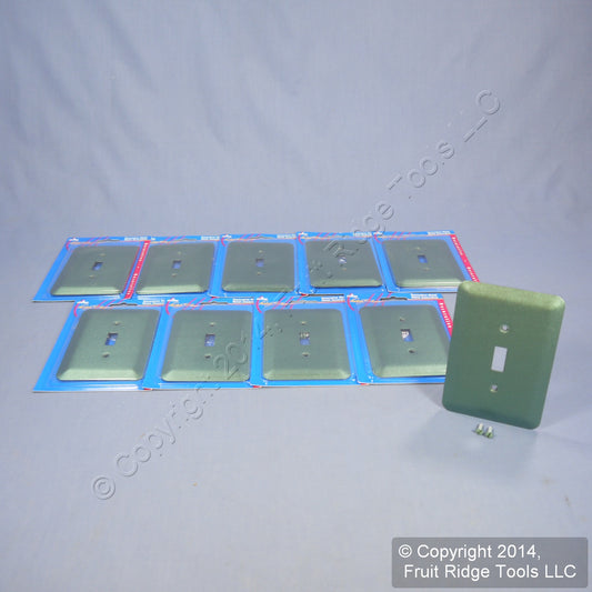 Leviton 89301-MGR Metallic Green 1Gang Oversize Toggle Switch Wallplates 10-Pack