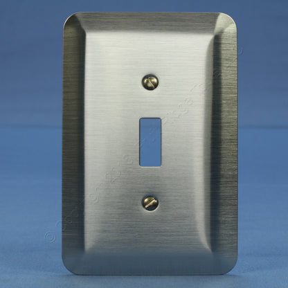 Leviton 89301-SSS Satin Chrome 1-Gang Toggle Switch Metal Oversize Wallplate