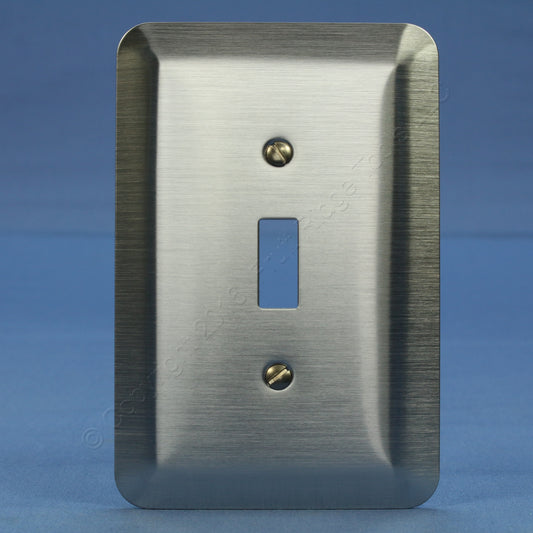 Leviton 89301-SSS Satin Chrome 1-Gang Toggle Switch Metal Oversize Wallplate