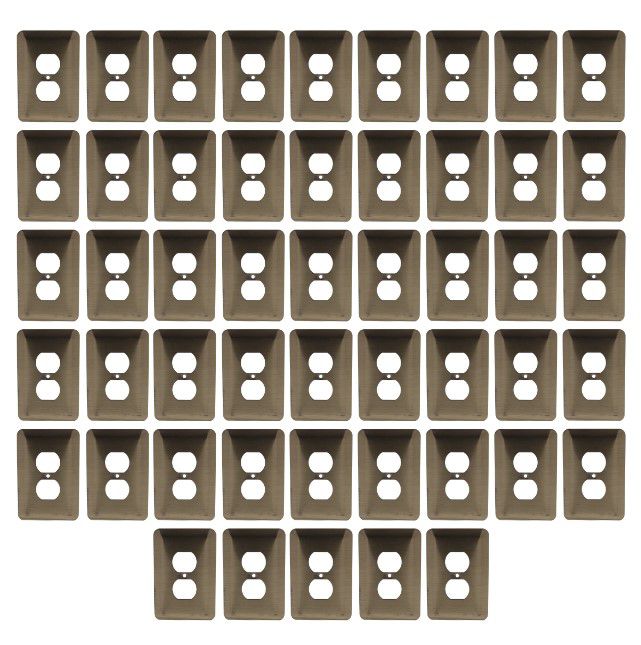 Leviton 89303-ATB Antique Brass 1-Gang Duplex Metal Oversize Wallplates 50pcs