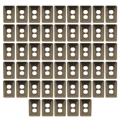 Leviton 89303-ATB Antique Brass 1-Gang Duplex Metal Oversize Wallplates 50pcs