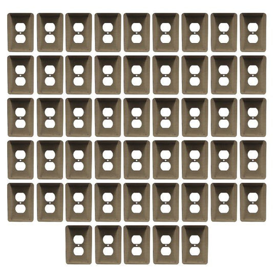Leviton 89303-ATB Antique Brass 1-Gang Duplex Metal Oversize Wallplates 50pcs
