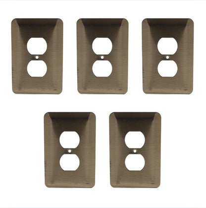 5 Leviton Jumbo Antique Brass Receptacle Wallplate Outlet Covers 89303-ATB