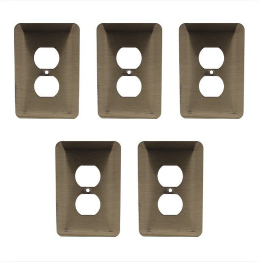 5 Leviton Jumbo Antique Brass Receptacle Wallplate Outlet Covers 89303-ATB