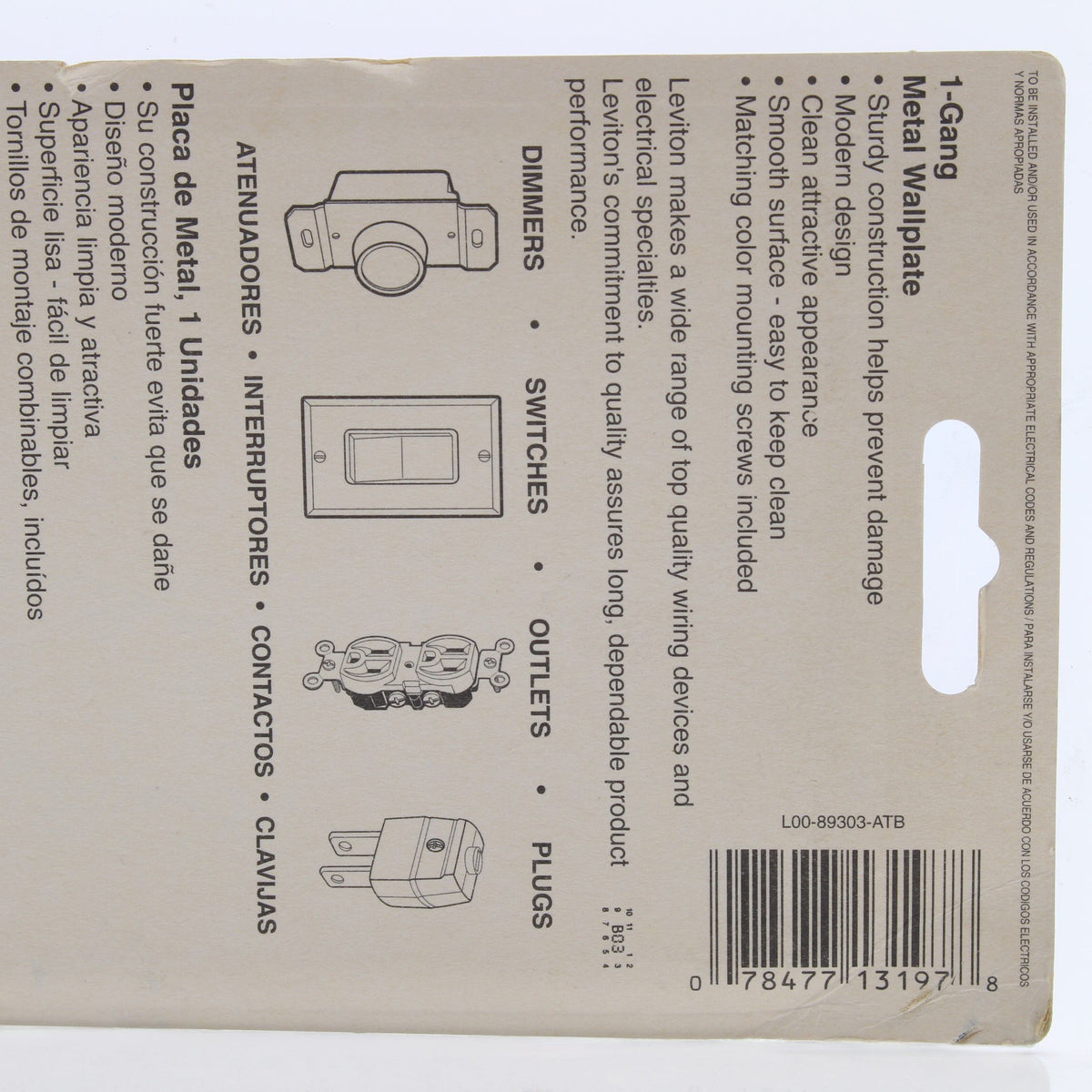 Leviton 89303-ATB Antique Brass 1-Gang Duplex Outlet Receptacle Wallplates 10pcs