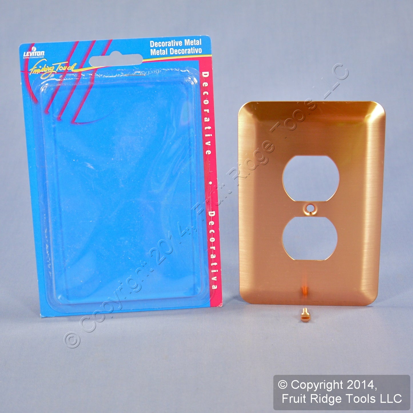 Leviton 89303-COP Jumbo Copper Outlet Cover Metal Oversize Receptacle Wallplate