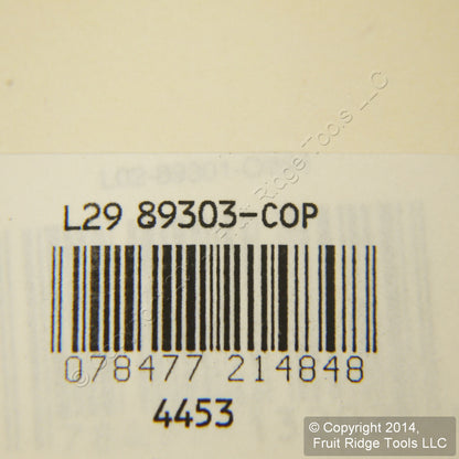 Leviton 89303-COP Copper 1-Gang Duplex Metal Oversize Wallplate Cover 10-pack