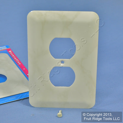 Leviton 89303-IML Ivory Marble 1-Gang Duplex Metal Oversize Wallplate Cover 5pcs