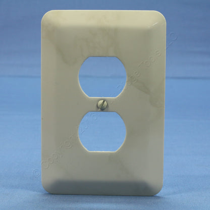 Leviton Jumbo Ivory Marble Steel Outlet Cover Oversize Receptacle 89303-IML