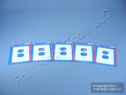 5 Leviton Jumbo White Metal Outlet Cover Oversize Receptacle Wallplates 89303-WH