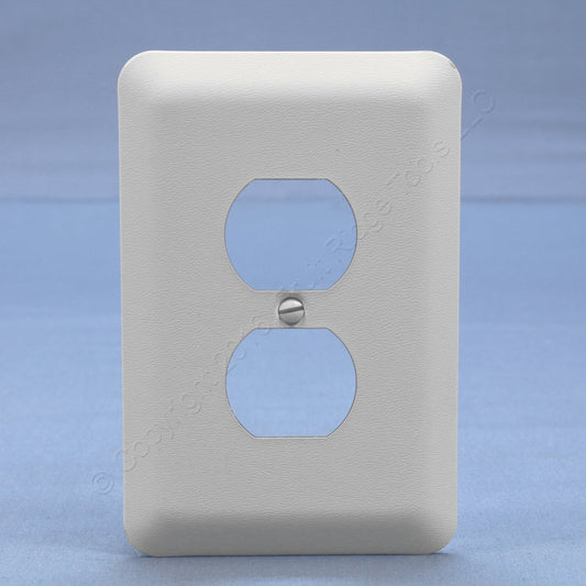 Leviton 89303-WH White Jumbo Metal Duplex Receptacle Oversize Wallplate Cover