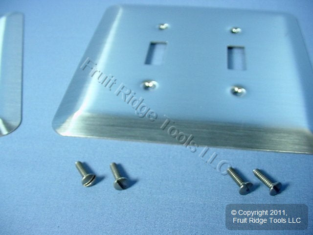 Leviton 89309-SSS Satin Chrome 2-Gang Toggle Metal Oversize Wallplate Cover 5pcs