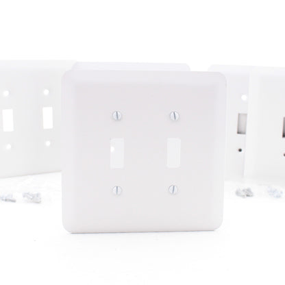 Leviton 89309-WH 2-Gang Jumbo White Switch Cover Oversize Toggle Wallplates 5pcs