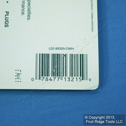 Leviton 89309-WH White Vinyl 2-Gang Toggle Switch Metal Oversize Wallplate Cover