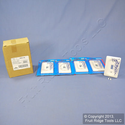 Leviton 89501-BL Blue Flower 1-Gang Toggle Ceramic Standard Wallplate Cover 5pcs