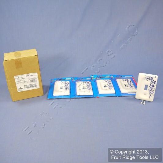 Leviton 89501-BL Blue Flower 1-Gang Toggle Ceramic Standard Wallplate Cover 5pcs