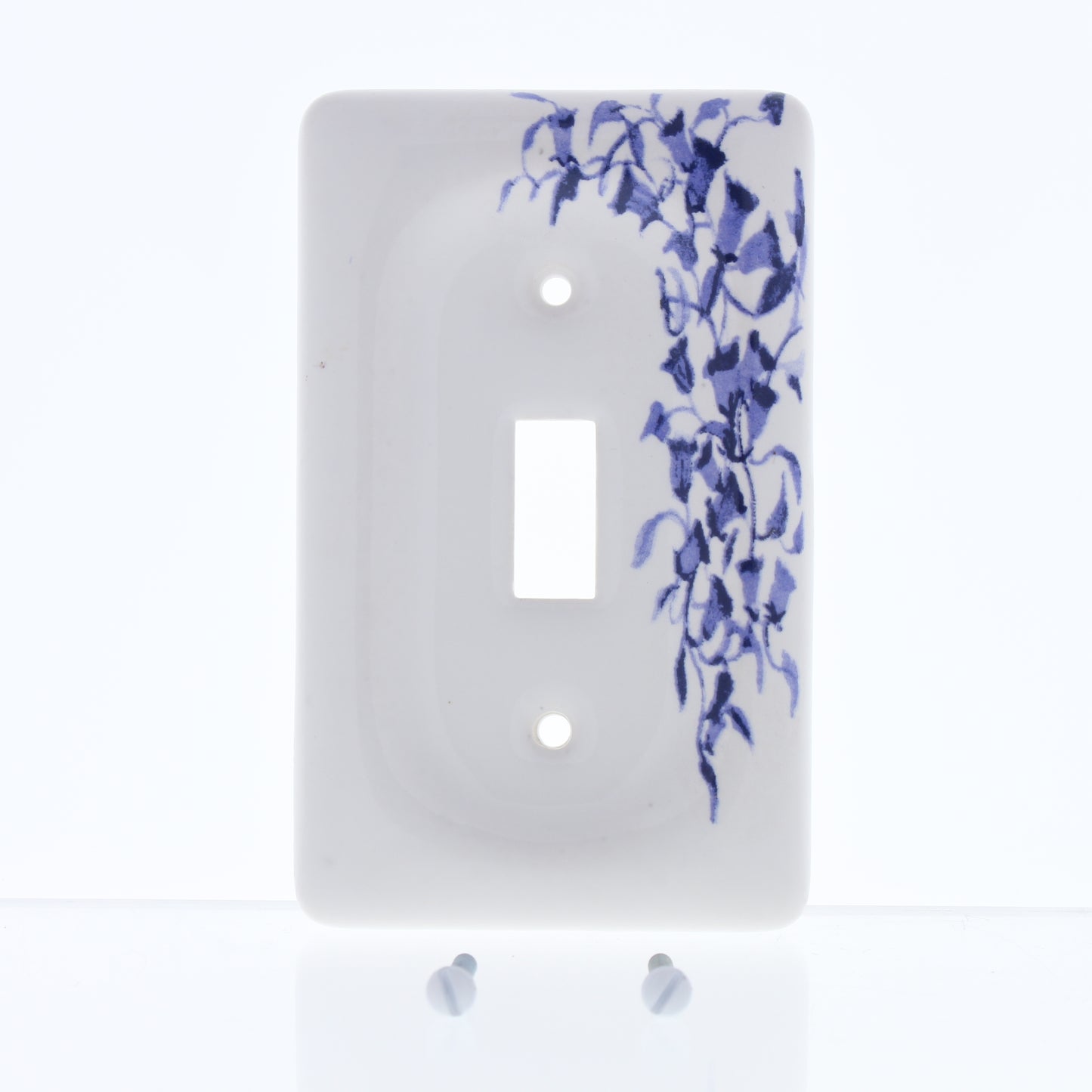 Leviton Blue Flower Porcelain Switch Cover Wall Plate Switchplate 89501-BL