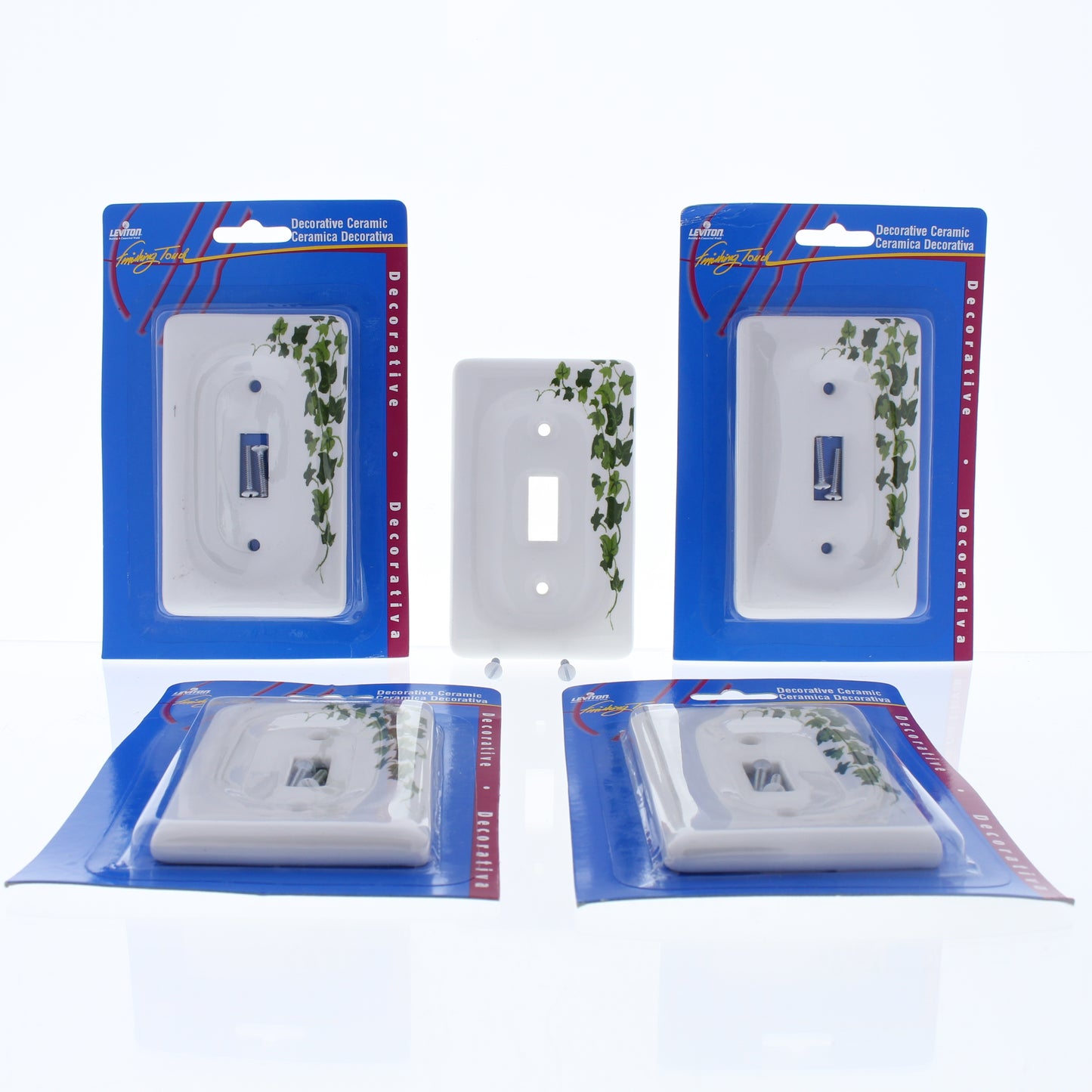 Leviton 89501-GRN Green Vine 1-Gang Toggle Ceramic Standard Wallplate Cover 5pcs