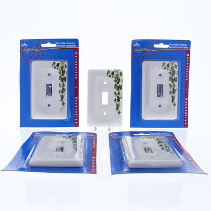 Leviton 89501-GRN Green Vine 1-Gang Toggle Ceramic Standard Wallplate Cover 5pcs