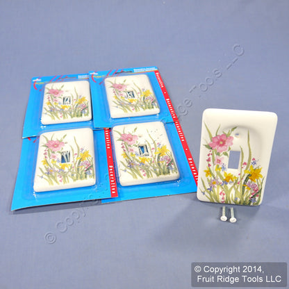 Leviton 89501-WFL WildFlower 1-Gang Toggle Ceramic Standard Wallplate Cover 5pcs