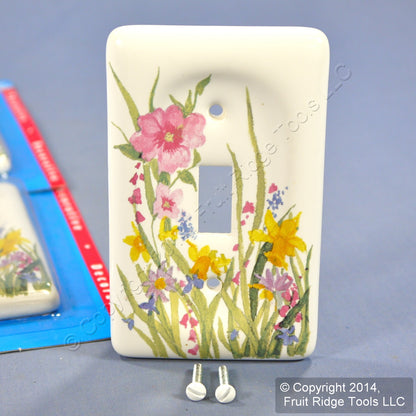 Leviton 89501-WFL WildFlower 1-Gang Toggle Ceramic Standard Wallplate Cover 5pcs