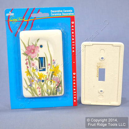 Leviton 89501-WFL WildFlower 1-Gang Toggle Ceramic Standard Wallplate Cover 5pcs