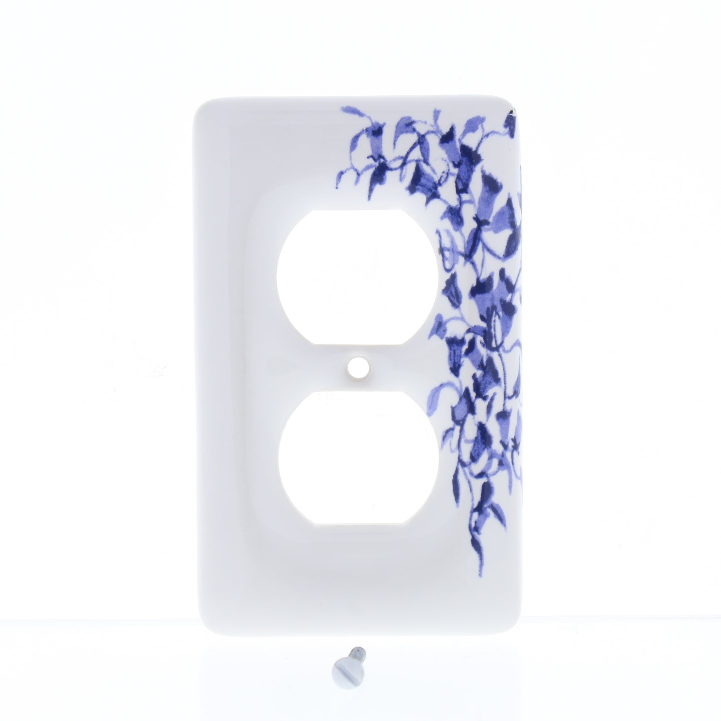 Leviton 89503-BL Blue Flower 1-Gang Duplex Ceramic Standard Wallplate Cover 5pcs