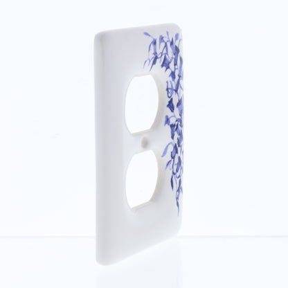 Leviton 89503-BL Blue Flower 1-Gang Duplex Ceramic Standard Wallplate Cover 5pcs