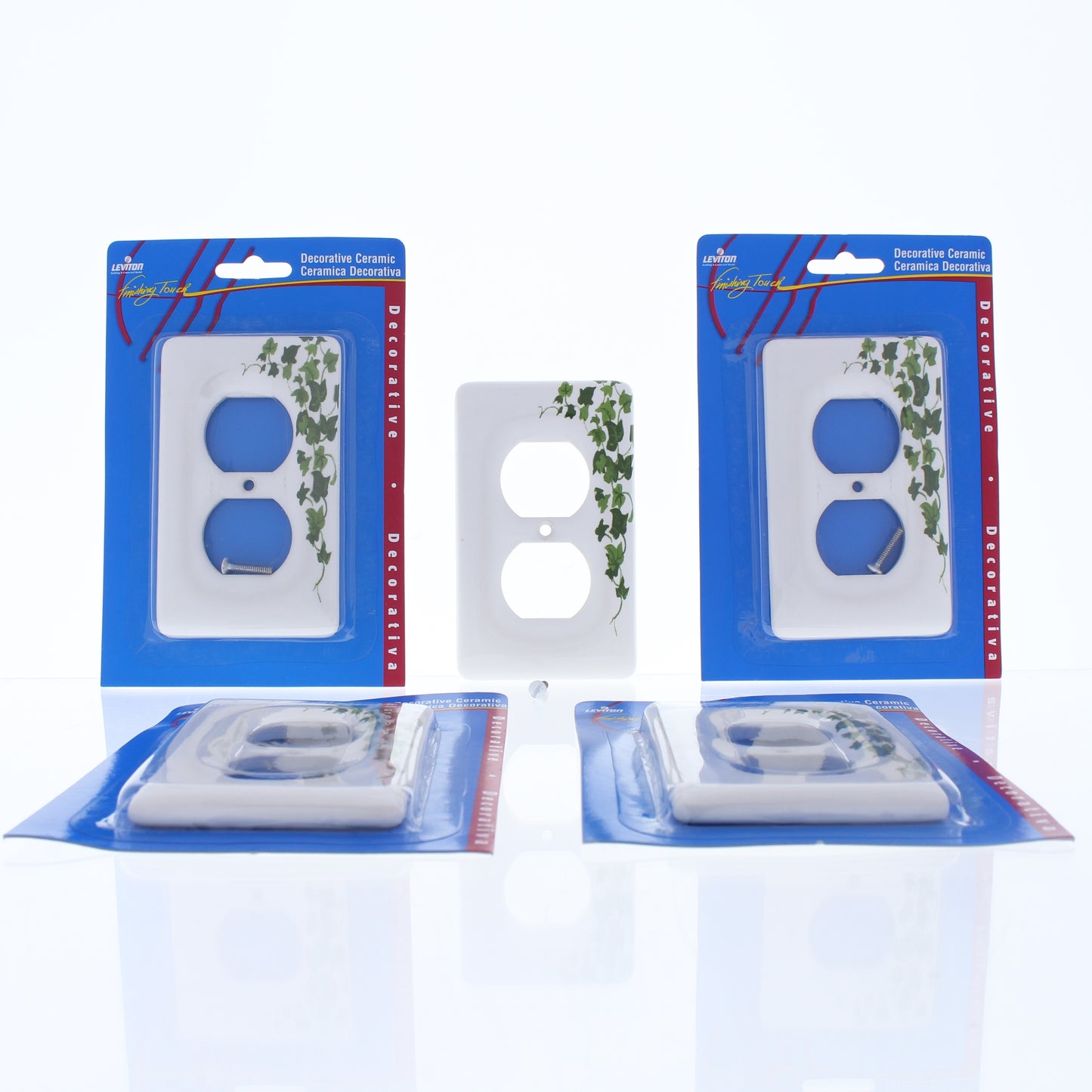 Leviton 89503-GRN Green Vine 1-Gang Duplex Ceramic Standard Wallplate Cover 5pcs