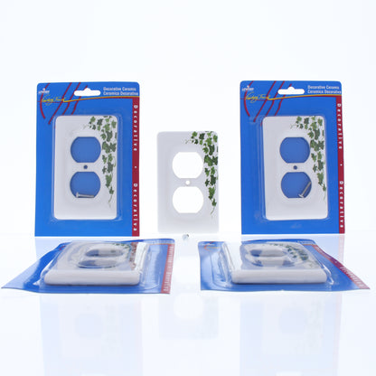Leviton 89503-GRN Green Vine 1-Gang Duplex Ceramic Standard Wallplate Cover 5pcs