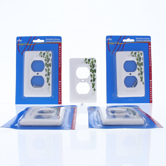 Leviton 89503-GRN Green Vine 1-Gang Duplex Ceramic Standard Wallplate Cover 5pcs