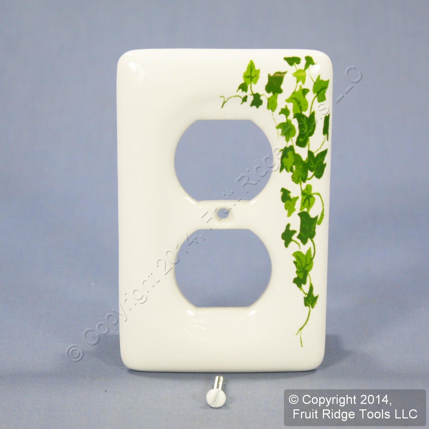 Leviton 89503-GRN Porcelain Decorative Green Vine Leaf Receptacle Outlet Wallplate