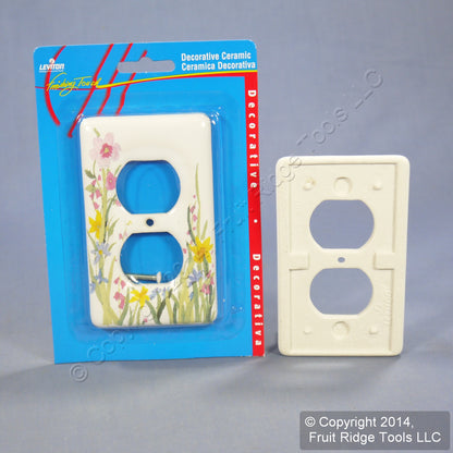 Leviton 89503-WFL Wildflower 1-Gang Duplex Ceramic Standard Wallplate Cover 50pc