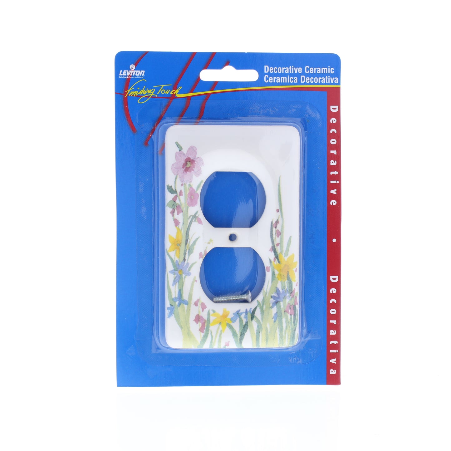 Leviton Porcelain Decorative Wildflower 1-Gang Wallplate Duplex Outlet Cover